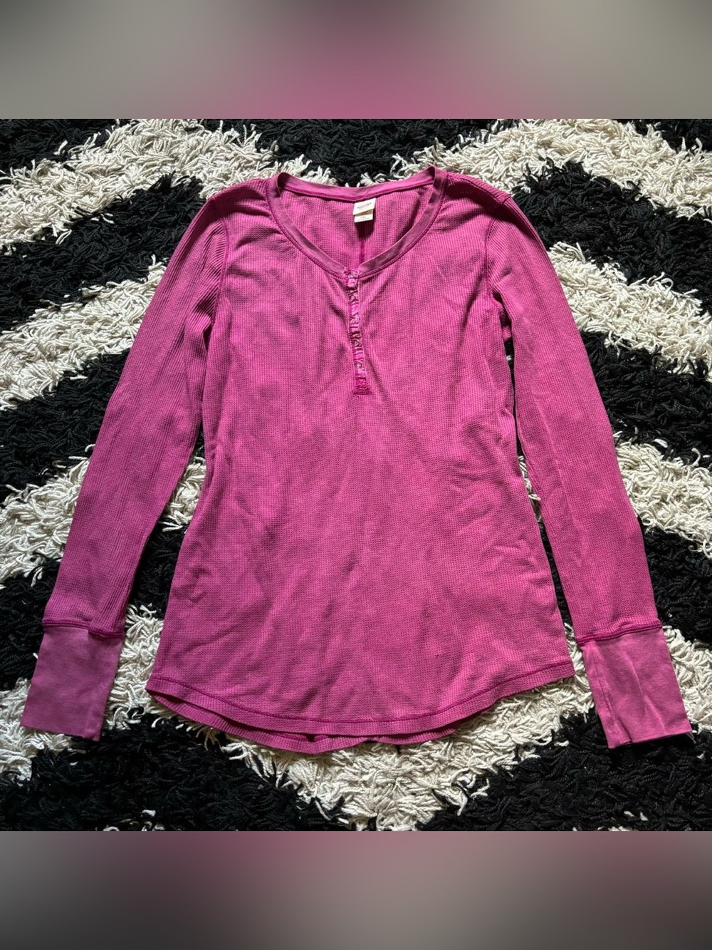 Mossimo Supply Co Pink Cozy Thermal Long Sleeve Shirt